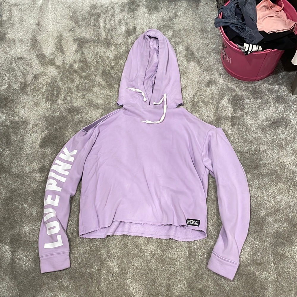 Open Shoulder Hooded Sweatshirt